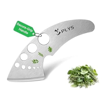 [Plys] Plys Herb Stripper Tool 9 Holes - Stainless Steel Kitchen Herb Stripping Tool, Herb Leaf Peeler for Kale, Chard, Collard Greens, Rosemary, Thyme, Parsley and Basil, 2025 Professional Kitchen Gadgets