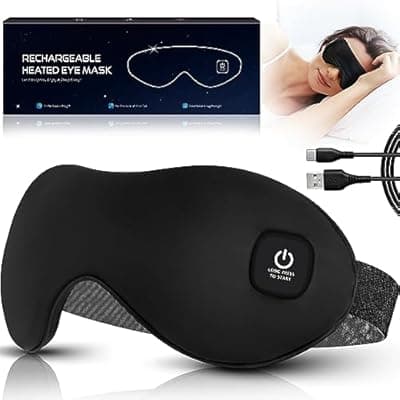[Mutilplx] Heated Eye Mask, Mutilplx Cordless Heated Eye Masks for Dry Eyes, Washable Warm Eye Compress Eye Heating Pad for Eye Relief Stye Treatment Improved Sleep Travel (Black)