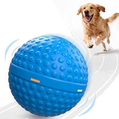 [SNOYWEN] SNOYWEN Smart Interactive Dog Balls, Durable Food-Grade Rubber Material, Automatic Moving, Bouncing, Rotating Toy with Light for Medium, Large Dogs, IPX7 Waterproof (Blue)