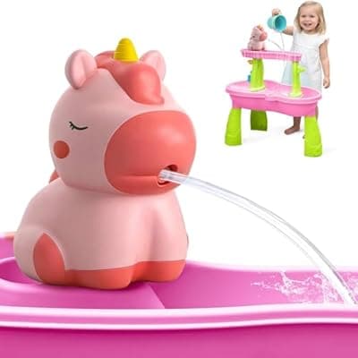 [weirtoya] weirtoya Water Table Pump for Toddlers, Unicorn Toys Battery Powered Pump for Water Table Cordless Work Splash Toys Kids Toddler Summer Outddor