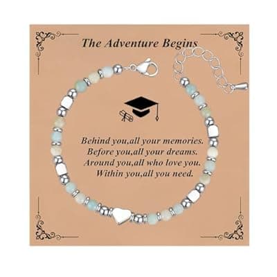 [Ediseng] Ediseng 2025 Graduation Gifts for Her,Heart Charm Bracelets for Her,Personalized Graduation Bracelets for College/High School/Masters Degree/Nursing/8th Grade/Middle School/5th Grade