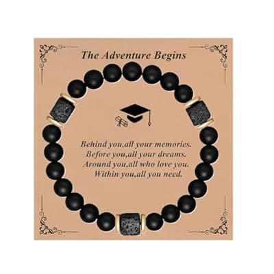[Ediseng] Ediseng Personalized Graduation Gifts for Him Her,Beaded Bracelet for Men,2025 Graduation Gifts for College/High School/Masters Degree/8th Grade/5th Grade/Middle School/Phds
