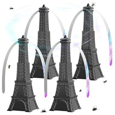 [STUHAND] STUHAND Fly Fans for Tables, Fly Repellent Fan Keep Flies Away, Battery Powered Bug Fans with Holographic Blades for Picnic, BBQ, Restaurant, Party and Kitchen, Indoor and Outdoor 4 Pack