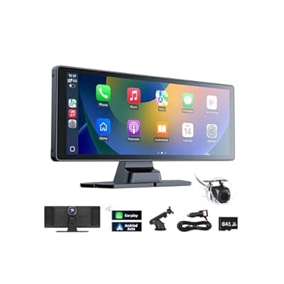 [Lynadri] Lynadri 10.26" Carplay Screen for Car,4K Dash Cam,Portable Tablet for Apple Android Auto,Voice Touch Control GPS Navigation,Stereo Audio Radio,Rear Backup Camera,Bluetooth,Wireless Mirror for Truck