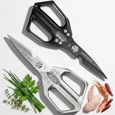 [Tingling] Kitchen Scissors for Food Japanese Shear - 2 PCS Poultry Shears, All Purpose Heavy Duty for Chicken, Meat, Quail, Fish, Turkey, Vegetables, Stainless Steel Cooking Scissors, Dishwasher Safe