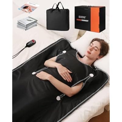 [EHINI] EHINI Infrared Sauna Blanket - Adjustable Sauna Blanket for Home Use, Portable Design for Detoxification and Relaxation Highest 176℉, 20-60 Minutes Timer, 6 ft x 2.65 ft