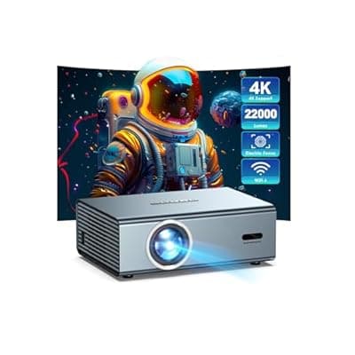 [OWNKNEW] [Electric Focus] 4K Support Projector with WiFi6 and Bluetooth 5.3, Outdoor Projectors for Outside Video Use, OWNKNEW Gaming Movie Proyector, Auto Keystone Correction