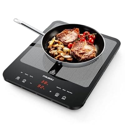 [itrusou] iTRUSOU Portable Induction Cooktop, 1°C Precision Control, Dual Temp Display, 1L Boils in 4 Mins, Ultra-Slim 26mm Burner, 6 Cooking Modes, 3-Hour Timer, Glass Surface, for Magnetic Cookware Only