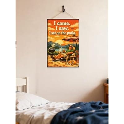 [Carastora] I Came I Saw I Sat On The Patio Vintage Metal Tin Sign 8x12 Inch Funny Outdoor Wall Decor Retro Backyard Porch Deck Garden Bar Patio Life Artwork