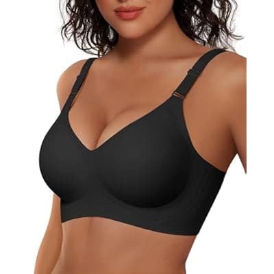 [Vertvie] Vertvie Womens Wireless Jelly Bras No Underwire Push Up Seamless Bra Supportive Full Coverage Bralette Regular and Plus Size