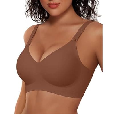 [Vertvie] Vertvie Womens Wireless Jelly Bras No Underwire Push Up Seamless Bra Supportive Full Coverage Bralette Regular and Plus Size