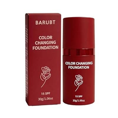 [BARUBT] BARUBT White Color Changing Foundation, Self Adjusting Korean Makeup Base For Mature Skin, Hydrating Liquid Concealer And Sweatproof Face Cosmetic 1.06 Ounce 1PCS