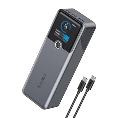 [SIXTHGU] SIXTHGU Laptop Power Bank, 3-Port 20,000mAh Portable Charger with 200W Max Output, PD 3.1 Fast Charging, Flight-Approved for Travel, PowerTower, for MacBook, iPhone 17/16 Series, and More(Grey)