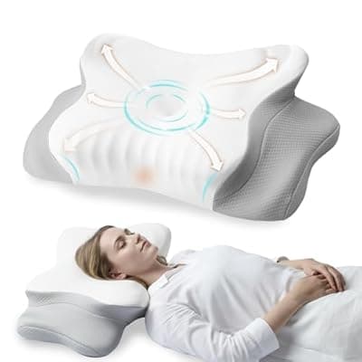 [Fruaros] Fruaros Cervical Pillow for Neck Pain Relief – an Ergonomic for Sleeping, with Neck Support for Shoulder Pain, and Contoured Orthopedic Memory Foam Designed for Side (Pillow-Queen Size)