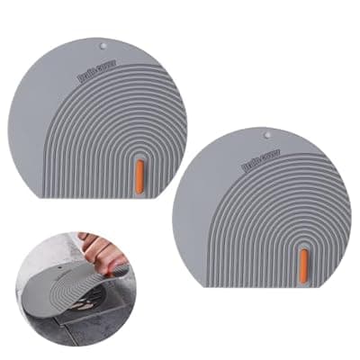[Iosjeude] 2PCS Silicone Drain Cover - 6.1''*5.5'' Bathtub Drain Stopper Bathroom Bath Tub Drain Hair Stopper, Bathtub Drain Plug, Universal Flat Suction Shower Bathtub Drain Cover, Kitchen, Laundry Accessories