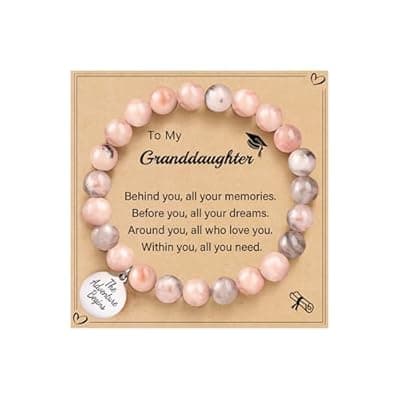 [Sistble] Sistble 2026 Graduation Gifts for Her Graduation Bracelet Class of 2026 College High School 8th 5th Grade Gifts for Daughter Granddaughter Nature Stone Bracelets for Women Inspirational Gifts Jewelry