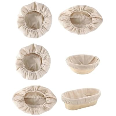 [Yotlein] Yotlein Linen Insert for Proofing Basket 4 Pieces, Bread Proofing Cap, for Home and Professional Baking and Bakery (2 Pieces Round and 2 Pieces Oval)