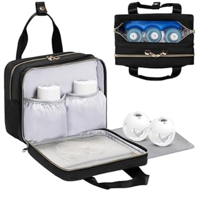 [Coinarin] Coinarin Wearable Breast Pump Travel Bag - Breastmilk Cooler Bag, Portable Pumping Carrying Case Compatible with Momcozy, Elvie, Willow, Medela Wearable Pumps - Includes Waterproof Mat