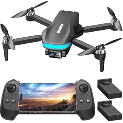 [SIMREX] SIMREX Drone with Camera for Adults 4K, Brushless Motor Drones for Kids Beginners, FPV Foldable, Optical Flow & Altitude Hold, WiFi Live Video, Gesture/Voice Controlt,Toys Gifts for Teen Boys (Black)