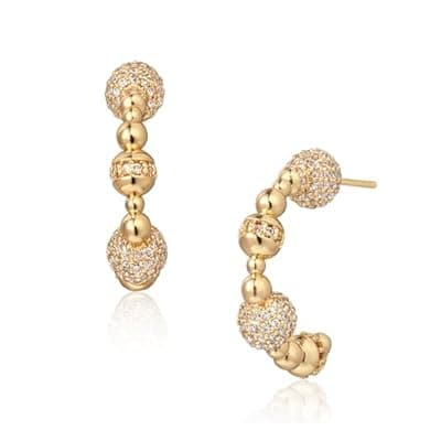 [Fettero] FETTERO Gold Hoop Earrings for Women - 14K Gold Plated Bold Statement Hoops 925 Sterling Silver Post Lightweight Chunky Gold Earrings