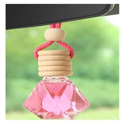 [mudong] Red Car Air Freshener 8ML Car Perfume Glass Pendant 2PCS with 20ML Spare Natural Perfume Decoration Car Perfume Air Freshener (Ocean Blue)