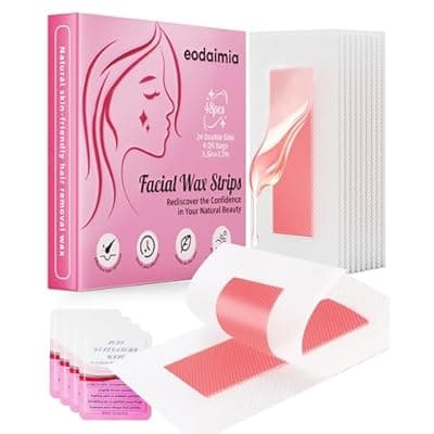 [eodaimia] eodaimia 48pcs Wax Strips For Face, 48 Facial Wax Strips For Women, Waxing Kit For Women's Face, Eyebrow, Lip, Chest, Body & 4 Calming Oil Wipes, Face Waxing Strips For All Skin Types