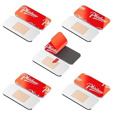 [PHIXBEAR] 5 Pack Magnetic Cabinet Door Catch, Ultra Thin Cabinet Door Magnets, Adhesive Drawer Magnets to Stay Closed, Stainless Steel Cabinet Latch Easy to Install with Double Sided Tape