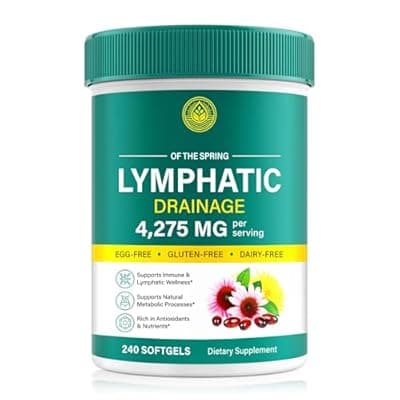 [ZXXBEST] Lymphatic Drainage Supplements, Lymphatic Drainage Capsules - Lymph System Support - Wellness Formula Complex 9 in 1 Aescia, Turmeric, Bromelain, Echinacea & More 220pcs 1 Pack