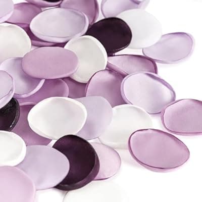 [TINGE TIME] TINGE TIME 400pcs Silk Rose Petals Lavender&Plum Flower Petals for Wedding, Flower Girl Basket, Aisle Runner, Romantic Dinner Centerpieces, Proposal, Party Confetti