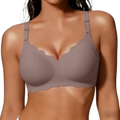 COCOMARTS Jelly Bras for Women No Underwire Scalloped Push Up Wireless Bralettes Seamless Soft Comfort Everyday Tshirt Bra