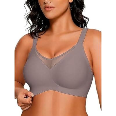 [COCOMARTS] COCOMARTS Jelly Bras for Women No Underwire Push Up V Mesh Seamless Comfort Tshirt Bra Supportive Lift Bralette Everyday Bra