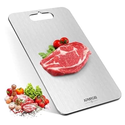 [APMRQIB] APMRQIB Titanium Cutting Board, 100% Pure Titanium Cutting Boards for Kitchen, Double Sided Non Toxic Cutting Board, Hygiene Durable Dishwasher Safe 13 ”× 8 ” (L)