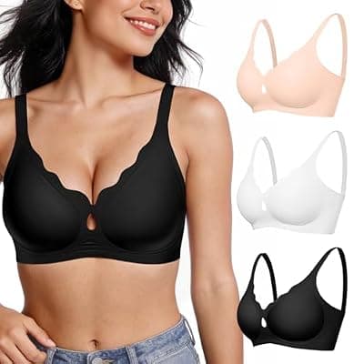 [ProKloud] ProKloud Bras for Women No Underwire Wireless Jelly Bras Full Coverage Seamless Push Up Bralettes Support Tshirt Bra