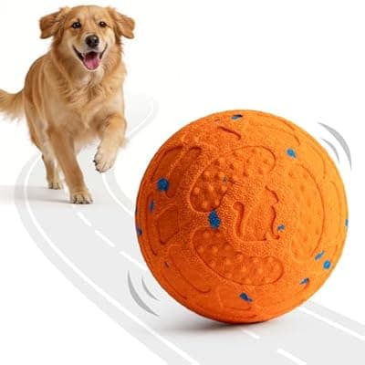[KITPLUS] KITPLUS Smart Interactive Dog Toy Ball - Automatic Moving, Bouncing & Rolling, 3 Play Modes, Chew-Proof E-TPU, Waterproof, Rechargeable, Active Dog Ball for Medium & Large Dogs, Orange