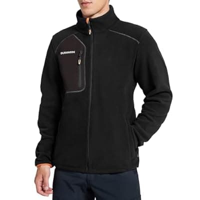 [DURAWERK] DURAWERK Fleece Jacket Mens Full Zip Lightweight Winter Jackets for Men Casual Outwear with Pockets for Hiking & Work
