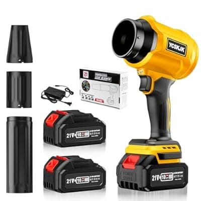 [YCSKJK] Cordless Leaf Blower, Leaf Blower Cordless with Battery and Charger, Portable Lightweight Handheld Blower, Extended Nozzle, Turbo Jet Blower for Lawn Care, Patio Cleaning, Leaves, Dust (Yellow)