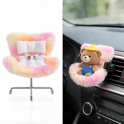 [Ezcora] Ezcora Accessories for 10-17cm Dolls, Doll Car Seat with Clip onto Car Air Vent, Includes Seat Leg for Desktop Display (Tropical Sunset Blend​)