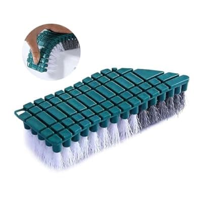 [Oniapro] Oniapro Bendable V-Shape Scrub Brush, Deep Cleaning Toilet Brush with Non-Slip Grip & Sturdy Nylon Bristles, Green, Plastic Handle, 6" x 2" x 1.5", 1 Count