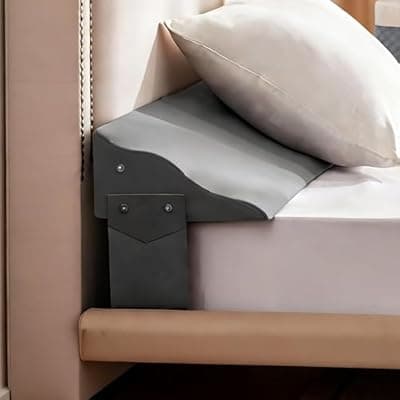 [Paxato] Paxato King Size Bed Wedge Pillow for Headboard – Mattress Gap Filler Wedge (0–8"), Close Gap Between Headboard and Mattress, Stop Pillows Falling, Wave Wedge, Large Bed Pillow, Gray (76"x6"x10")
