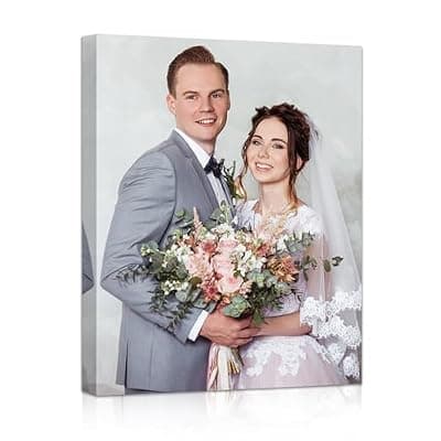[Custom] Custom Canvas Prints with Your Photos, 8" X 10" Personalized Wrapped Wall Art, Framed Photo Canvas Gifts for Wedding, Family & Pet, Home Decor for Bedroom Living Room, Ready to Hang (8" X 10")