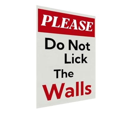 [Carastora] Carastora Funny Metal Sign "PLEASE DO NOT LICK THE WALLS" - Vintage Tin Decoration for Bathroom, Bar, Cafe, Garage or Home - Humorous Plaque 8x12 Inch