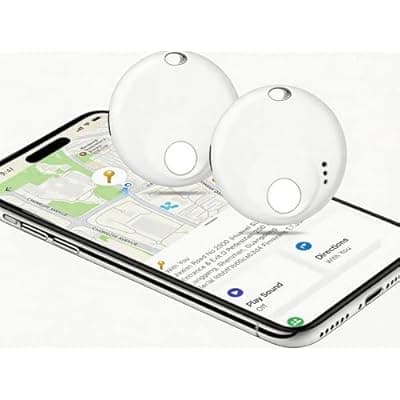 [DSDFPFG] Air Tracker Tags - 2 Pack for iOS Only - Bluetooth Luggage Tracker Keys Finder Compatible with Apple Find My APP, Smart Item Locator for Luggage, Backpack, Suitcases