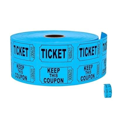 [FAOGO] 2000 Blue Raffle Tickets, 2 Rolls of 1000 – Double Tickets for Events, Fundraisers, Prizes, and More Yard, Garage & Car Drying 1