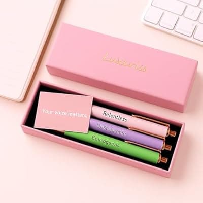 [Luxeviss] Luxeviss 3 Pcs Inspirational Pens Quotes Ballpoint Pen with Stylus Tip Gifts for School Coworkers Office Supplies Black Ink