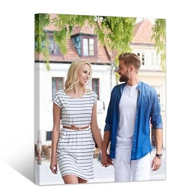 [WayToLight] WayToLight Custom Canvas Prints with Your Photos,Personalized Wedding Picture,Family & Couple Canvas Wall Art for Living Room Home Decor (8" X 10")
