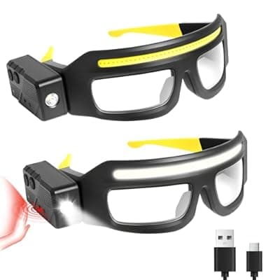 [NIRIAHO] NIRIAHO Adjustable Headlamp Glasses With Motion Sensor Rechargeable Headlight Safety Glasses for Camping