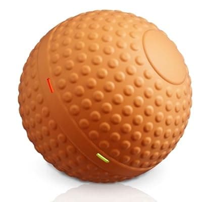 [SNOYWEN] SNOYWEN Smart Interactive Dog Balls, Durable Food-Grade Rubber Material, Automatic Moving, Bouncing, Rotating Toy with Light for Medium, Large Dogs, IPX7 Waterproof (Orange)