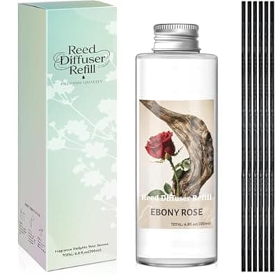 [SCENTORINI] SCENTORINI Reed Diffuser Oil Refill, Ebony Rose Essential Oil 6.76 Fl Oz, Natural Long Lasting Aromatherapy Fragrance Oil for Home Bedroom Bathroom Office Spa Air Freshener Home Decor