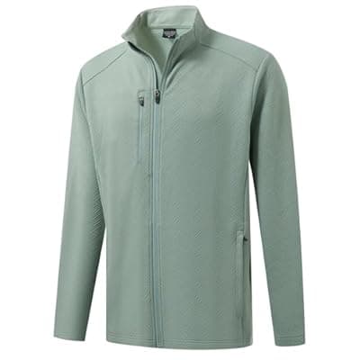 [M MAELREG] M MAELREG Mens Winter Jacket Performance Thermal Stand Collar Full Zip Textured Insulated Casual Jacket with 5 Pockets