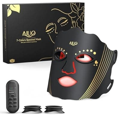 [AIUO] AIUO Red Light Therapy for Face, LED Face Mask Light Therapy, Rechargeable Red Light Therapy Mask with Comfortable Light-Blocking Eye Protection & Timing Function At Home, Black